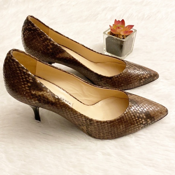 ROBERTO FESTA | Snakeskin leather pointed toe heel Milano women’s 6 - Picture 1 of 9